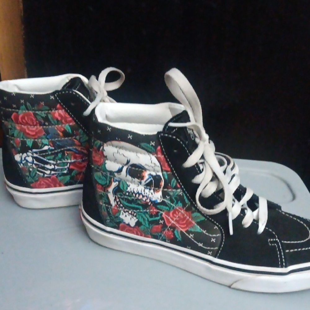 Vans Skull and Rose High-Top Sneakers
